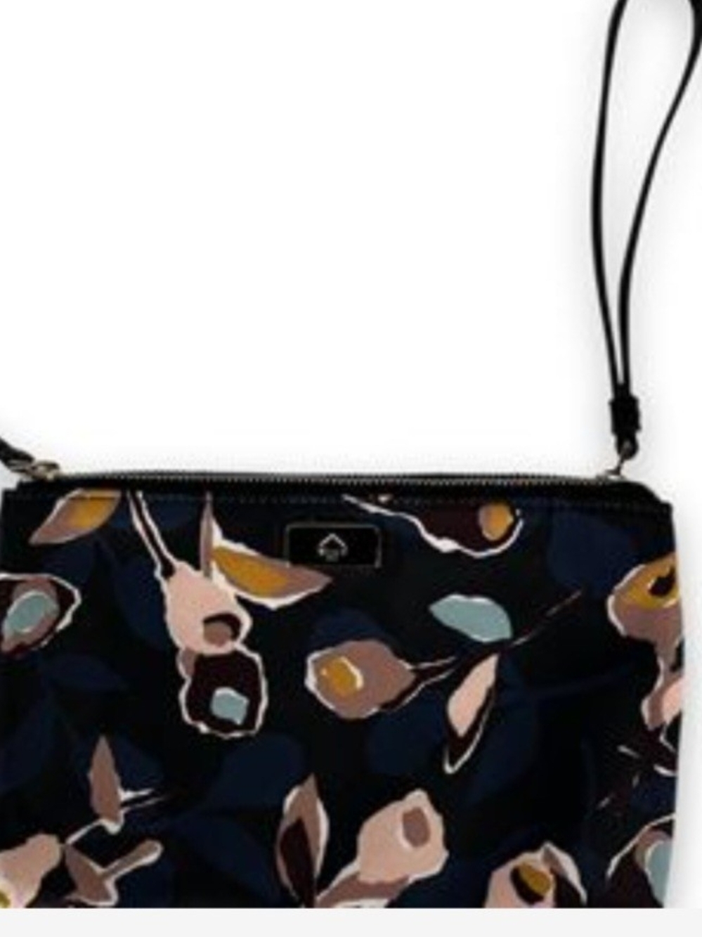 kate spade Navy Black Floral-Print Wristlet
